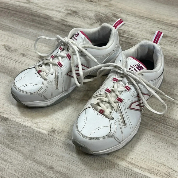 New Balance WX608V4P Cross Trainer Sneakers in White and Hot Barbie Pink / 7.5 - Picture 4 of 11